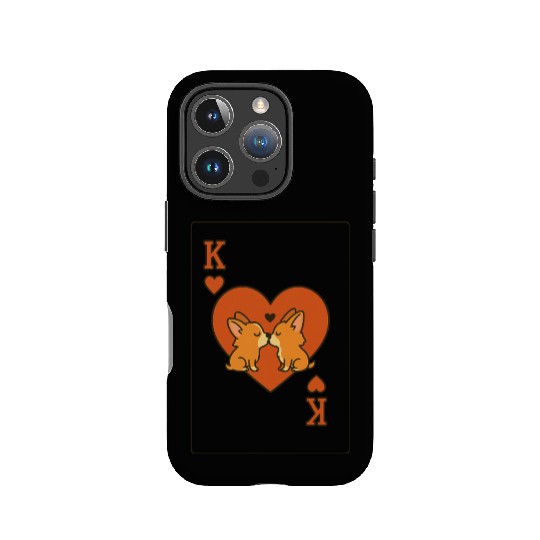 Du Du Corgi King of Hearts – Cute Poker Card IPhone Cases
