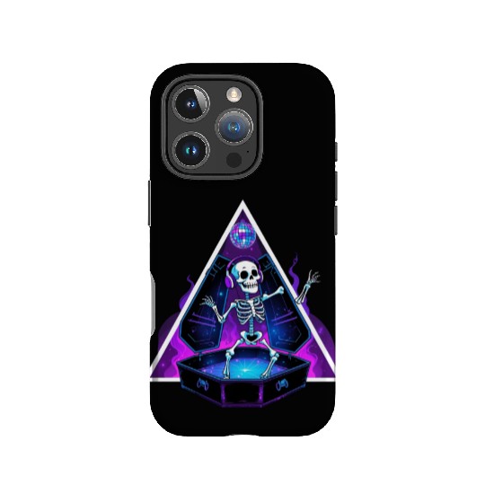 Neon Dancing Skeleton in Coffin IPhone Cases
