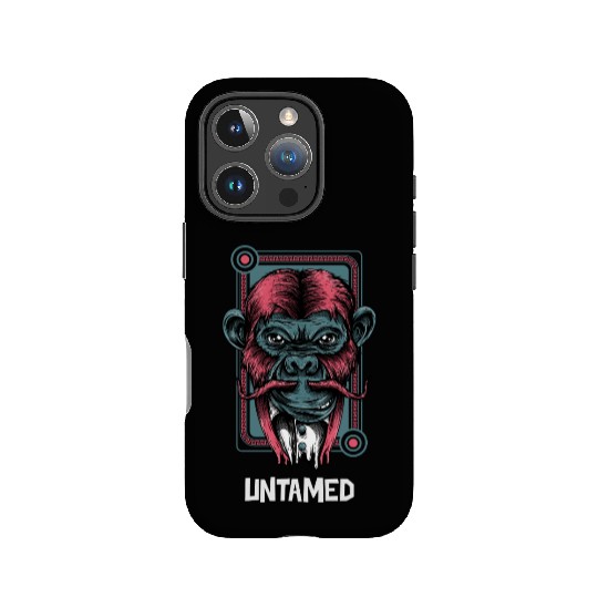 Futuristic Cyber Monkey Portrait IPhone Cases
