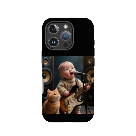 "Love Mommy" – Adorable Baby with Guitar & Cat Des IPhone Cases