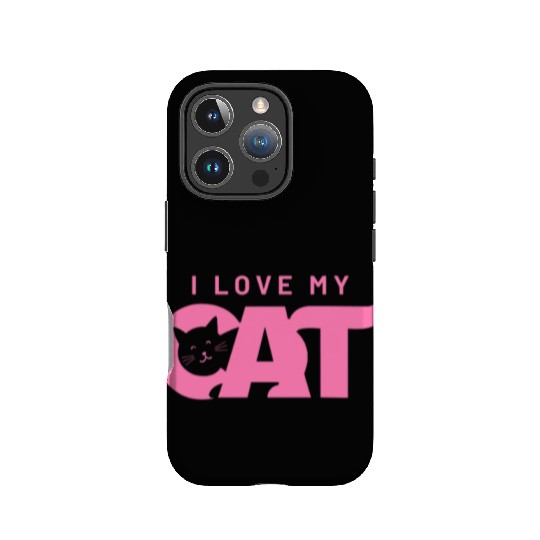 I Love My Cat – Cute Pink Cat Face Graphic IPhone Cases