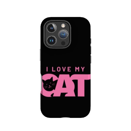 I Love My Cat – Cute Pink Cat Face Graphic IPhone Cases
