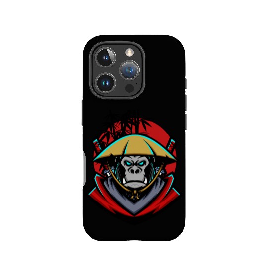 monkey samurai and bamboo sticks IPhone Cases
