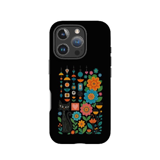 Midnight Cats Blooming Charms IPhone Cases
