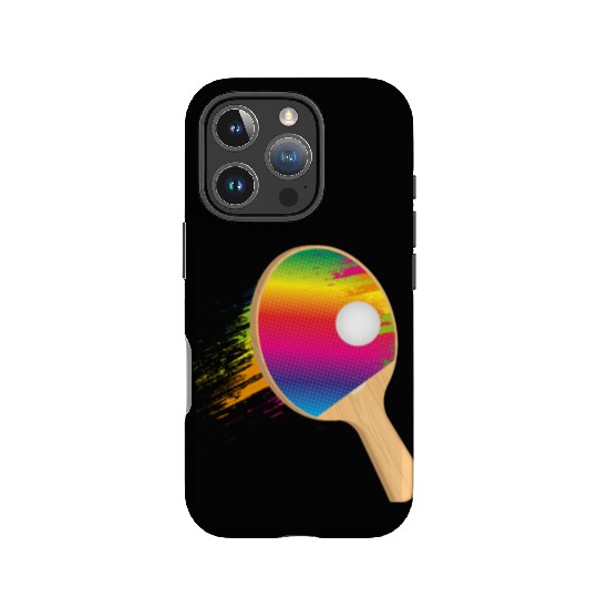 Colorful table tennis bat with ball – sporty IPhone Cases