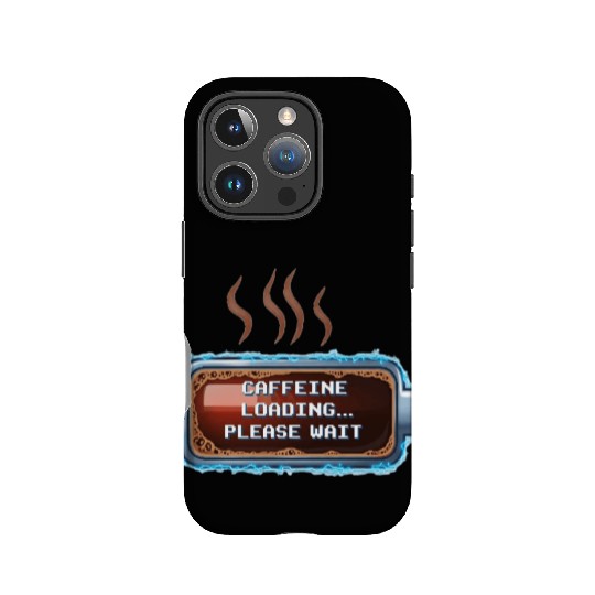 Caffeine Loading... Pixel Coffee IPhone Cases