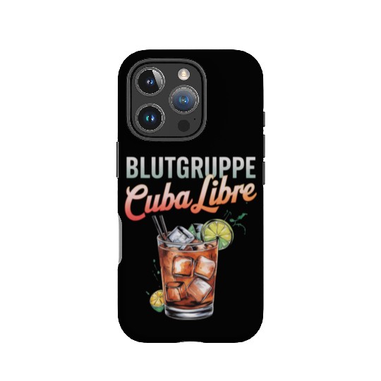 Blutgruppe Cuba Libre Cocktail Bartender IPhone Cases