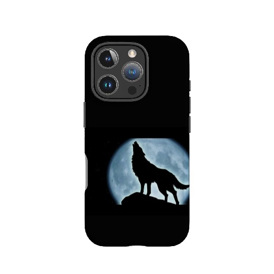 Wolf howling in the moonlight IPhone Cases