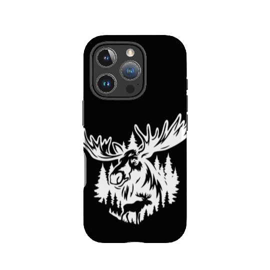 Majestic Moose in Forest Silhouette IPhone Cases