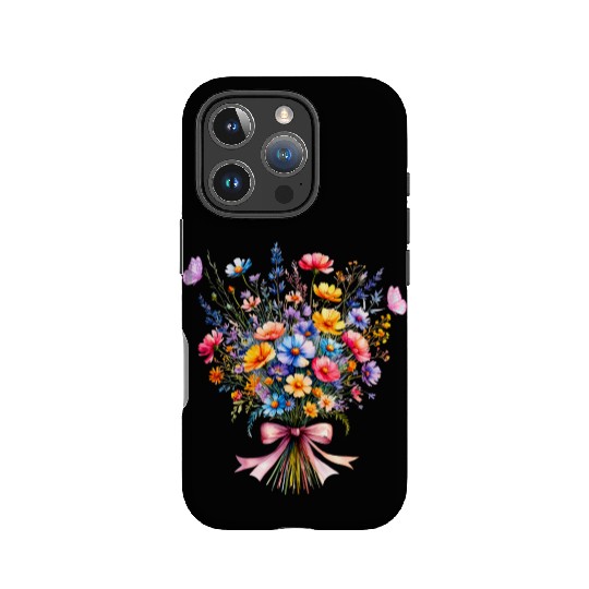 Flower Bouquet and Butterflies IPhone Cases