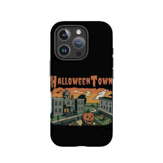 Halloweentown Spooky Sunset Scene – Vintage Hallow IPhone Cases
