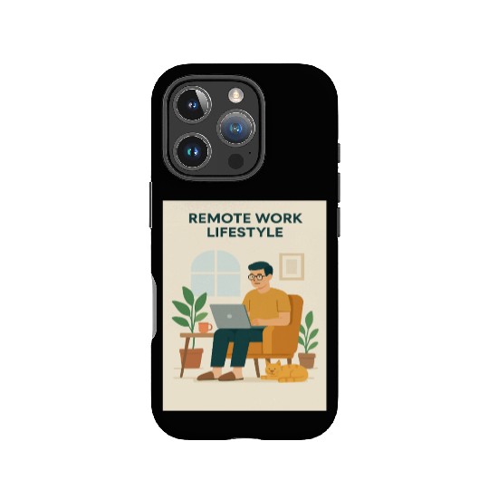 Remote Work Lifestyle Illustration IPhone Cases