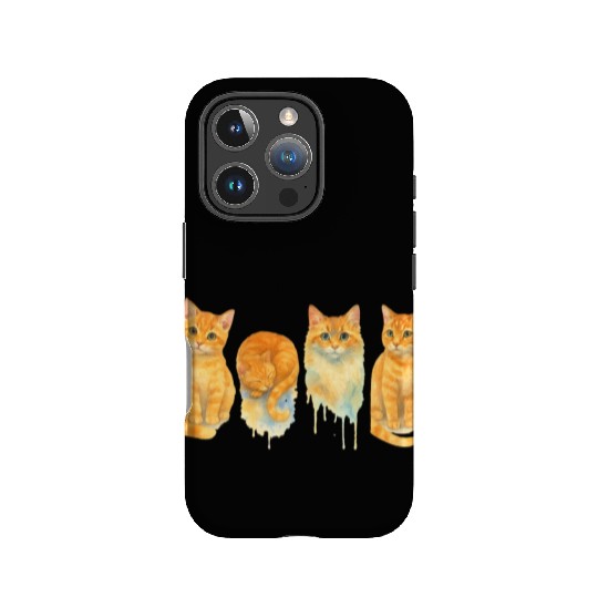 Watercolor Orange Cats Art IPhone Cases
