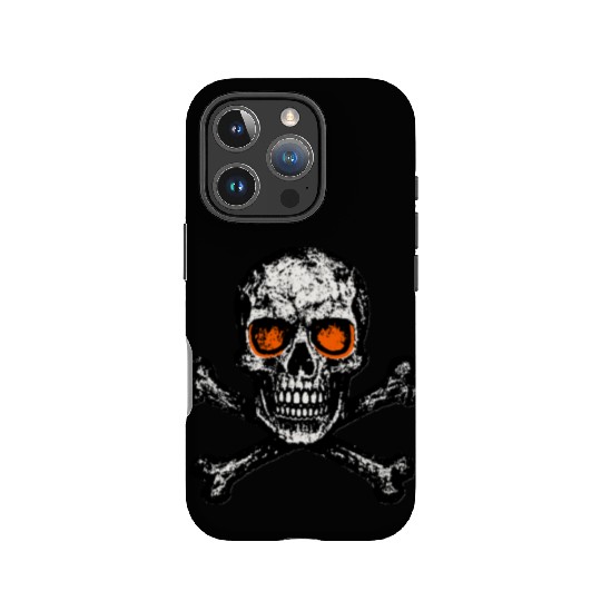 Grunge Skull Crossbones Orange Eyes IPhone Cases
