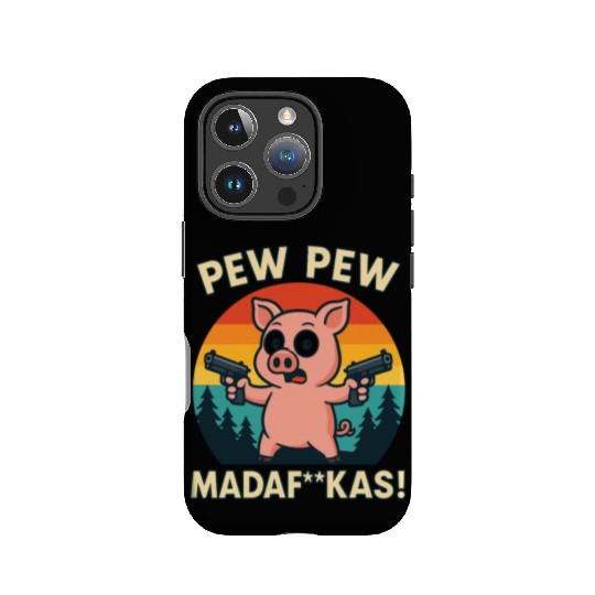 Pew Pew Pig with Guns IPhone Cases