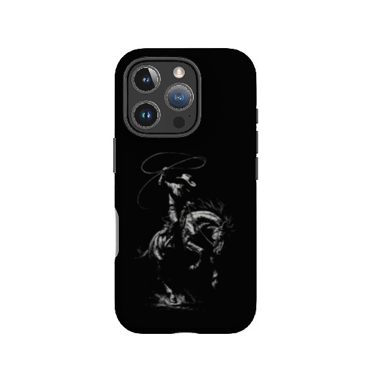 Rodeo Cowboy Dark Western Horse IPhone Cases