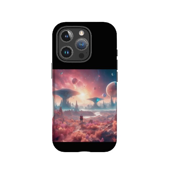 Alien Planet Explorer in Surreal Landscape IPhone Cases