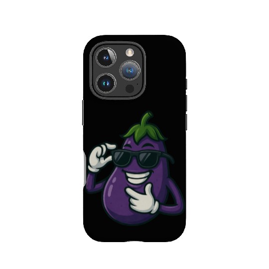 Cool eggplant vegetable design with sunglasses car IPhone Cases