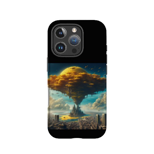 Sci-Fi Alien City: Floating Planet Twilight Scene IPhone Cases
