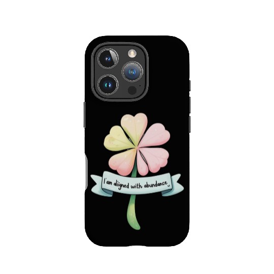 Four-Leaf Clover with Affirmation Banner IPhone Cases