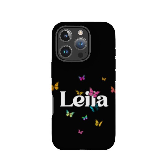 LEILA - beautiful girl name with cute butterflies IPhone Cases