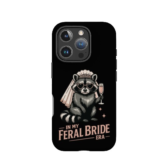 Feral Bride Era Funny Raccoon Bride with Champagne IPhone Cases