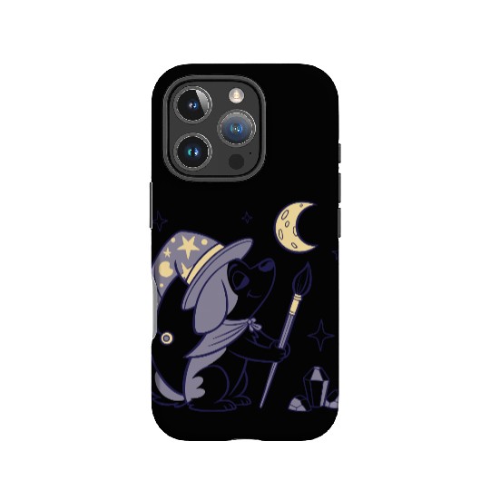 Mystical Moon Wizard Illustration IPhone Cases