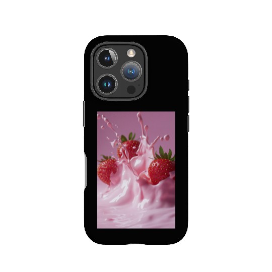 Strawberries in Pink Splash IPhone Cases