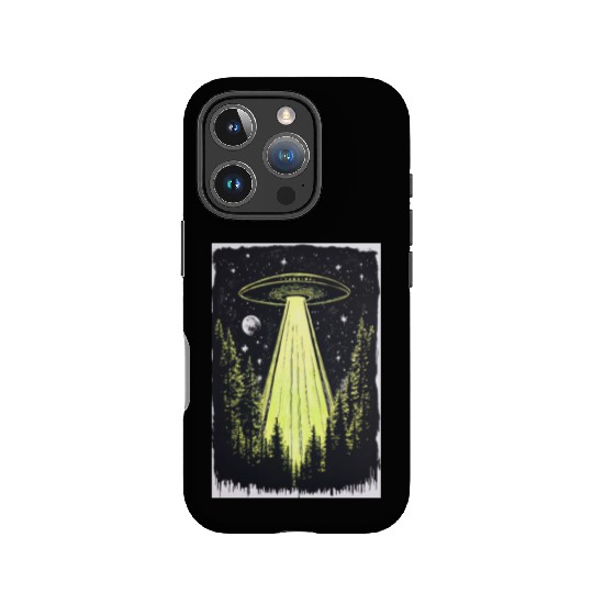 UFO in the Midnight Pines IPhone Cases