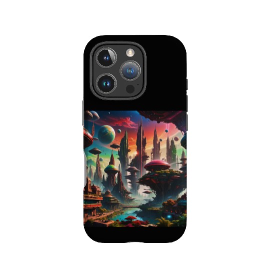 Future Alien Cityscape Ufo Different Planet View IPhone Cases