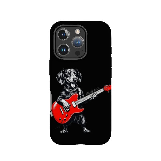 Dachshund Playing Guitar Funny Rock and Roll Dog IPhone Cases