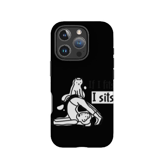 Whimsical Cat and Person Yoga Illustration IPhone Cases