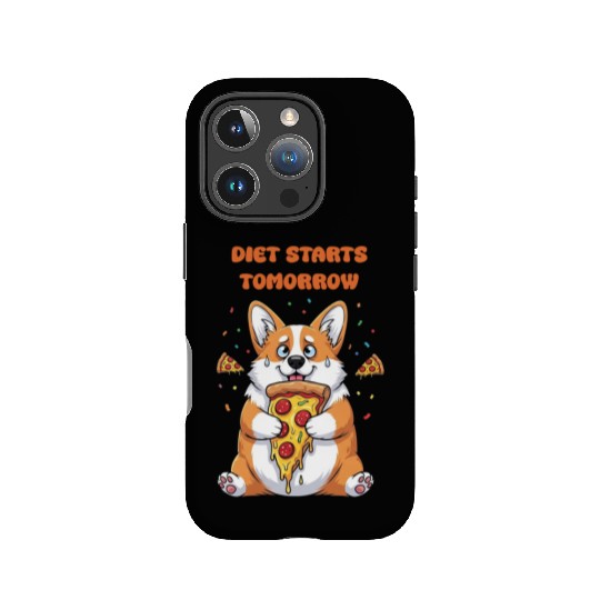 Cuddly Corgi Eating Pizza Meme IPhone Cases