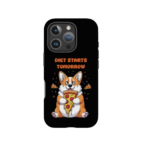 Cuddly Corgi Eating Pizza Meme IPhone Cases