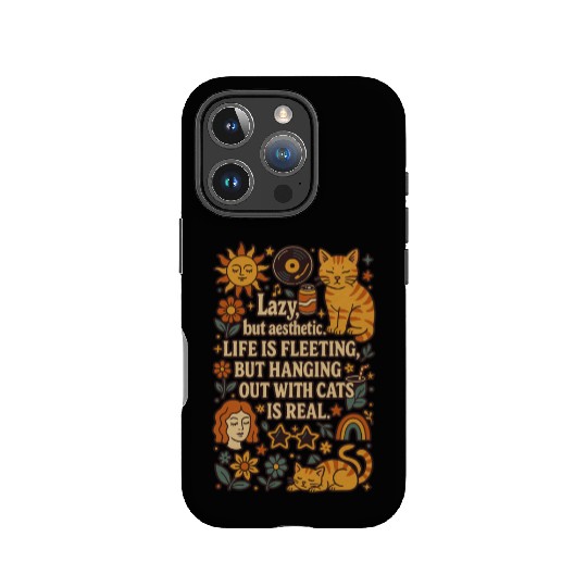 Lazy Cat Life Quote Design IPhone Cases