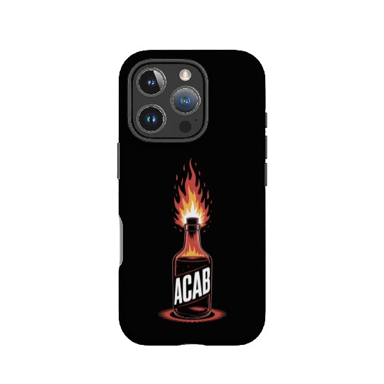 Fiery ACAB Bottle Illustration IPhone Cases