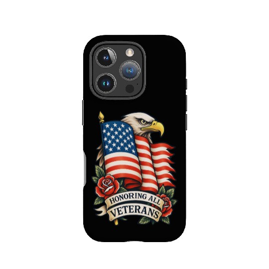 Veterans Flag and Eagle Tribute Design IPhone Cases