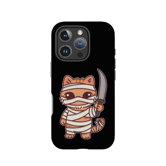Mummy Cat Warrior Cartoon Design IPhone Cases