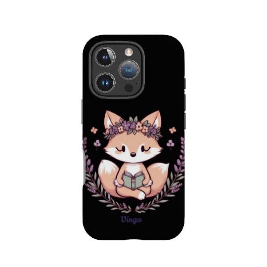Cute Fox Virgo Reading with Floral Crown IPhone Cases