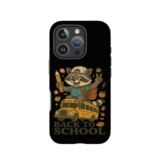 Funny Cute Raccoon Bus Back to School Teacher IPhone Cases
