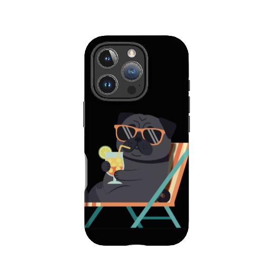 Chill Pug with Sunglasses and Lemonade IPhone Cases