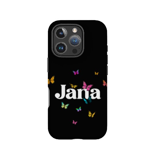 JANA - beautiful girl name with cute butterflies IPhone Cases