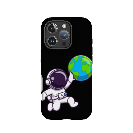 Astronaut Embracing Earth Illustration IPhone Cases