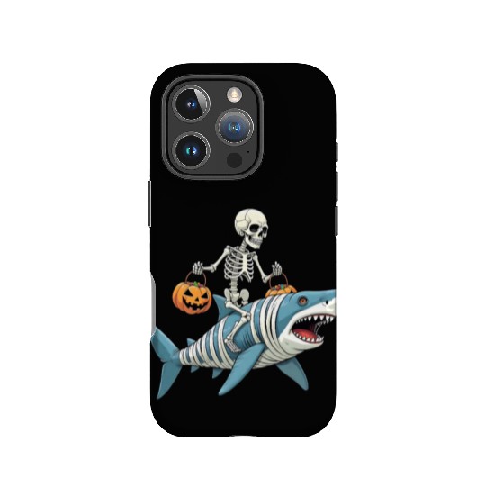 Skeleton Riding Shark Mummy Funny Halloween IPhone Cases