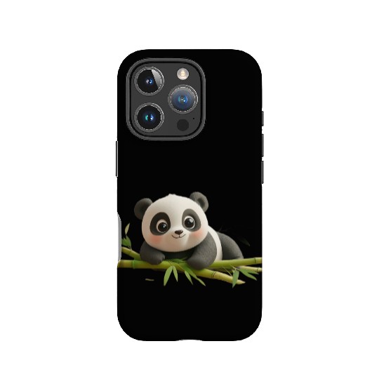 Charming Panda Cub with Bamboo IPhone Cases