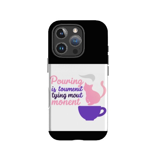 Whimsical Cat Tea Quote Design IPhone Cases