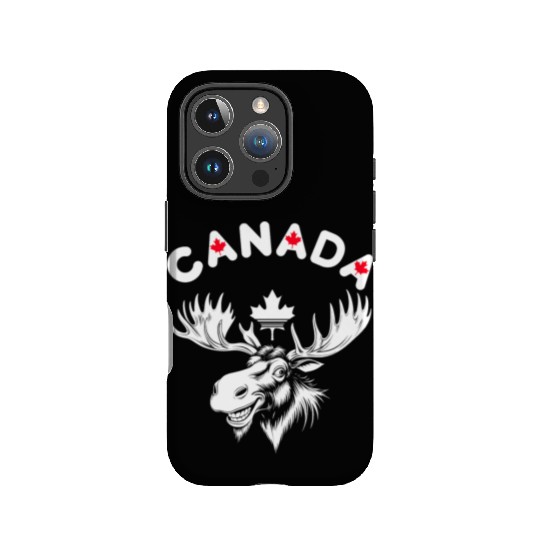 Canadian Moose with Maple Leaf Emblem IPhone Cases