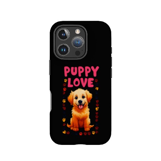 Cute Puppy Love Illustration for Apparel IPhone Cases