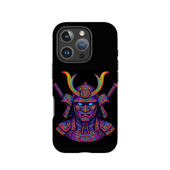 Neon Samurai Warrior Psychedelic IPhone Cases