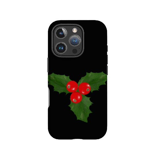 Christmas Holly Leaf and Berry Design IPhone Cases